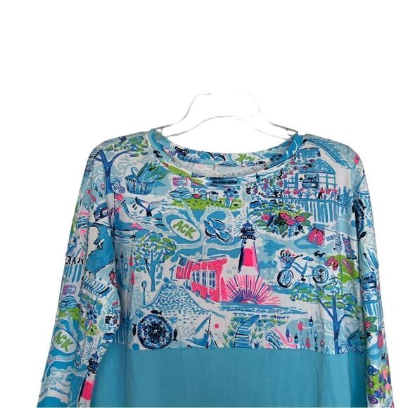 Lilly Pulitzer Blue In Lilly Loves Nantucket Lighthouse Finn Top Small - Picture 3 of 9